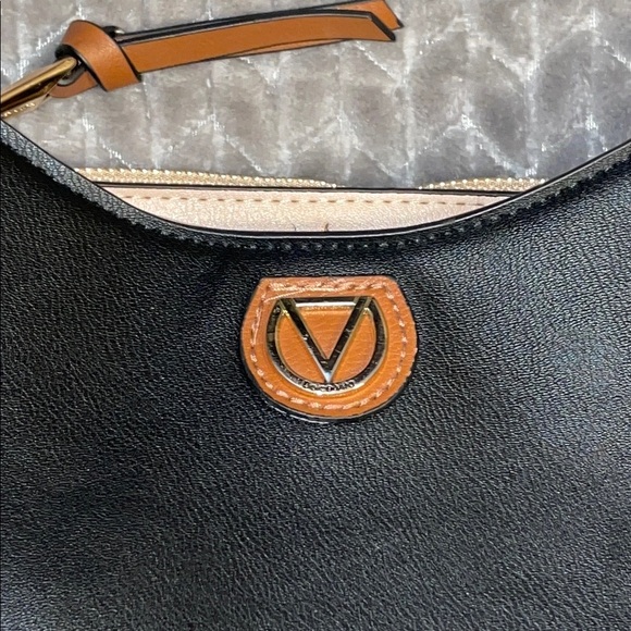 Anthropologie Dolce Vita Vegan/Faux Leather Elegant Black and Tan Handbag. - Picture 2 of 14